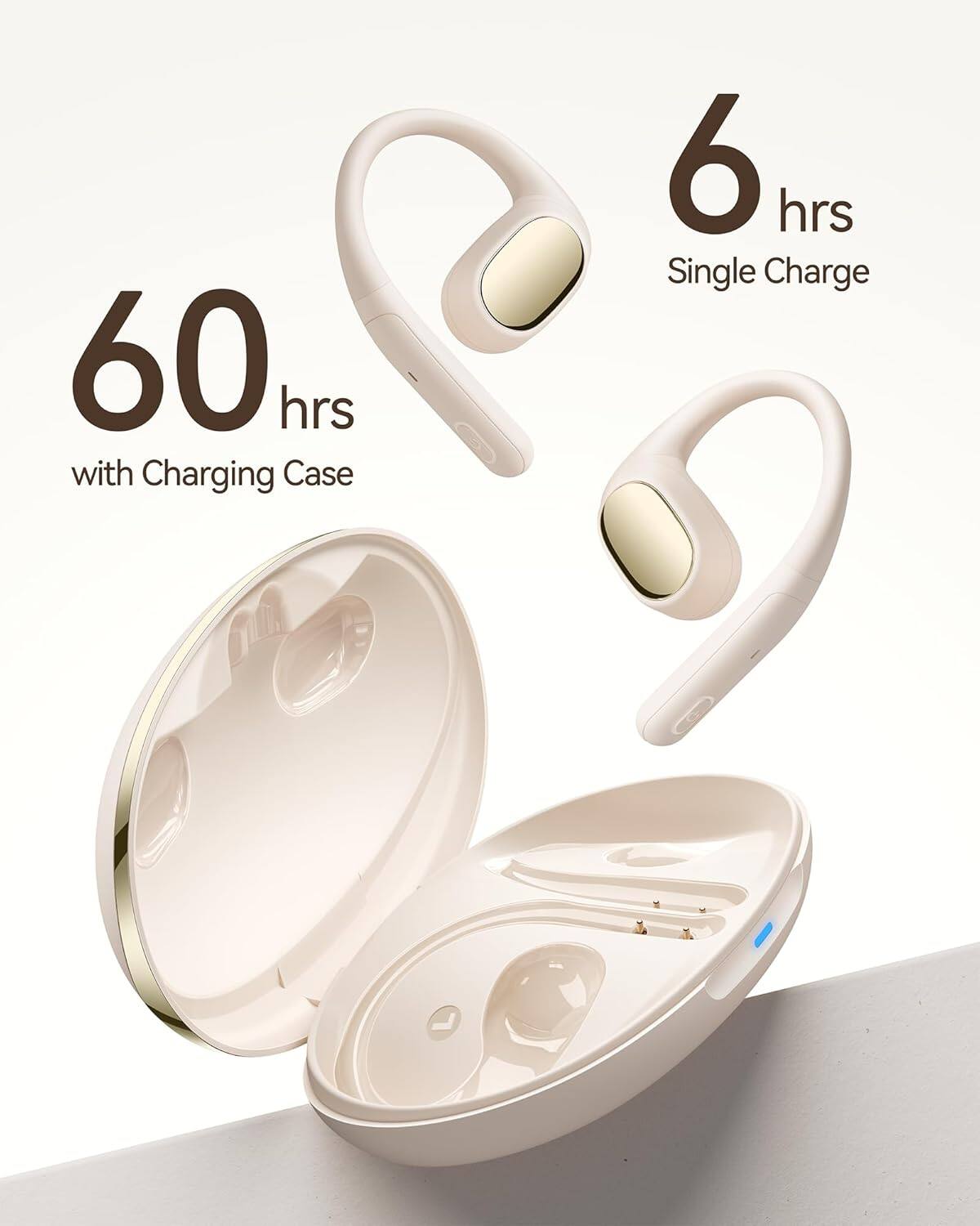 60 hrs with Charging Case  
6 hrs Single Charge