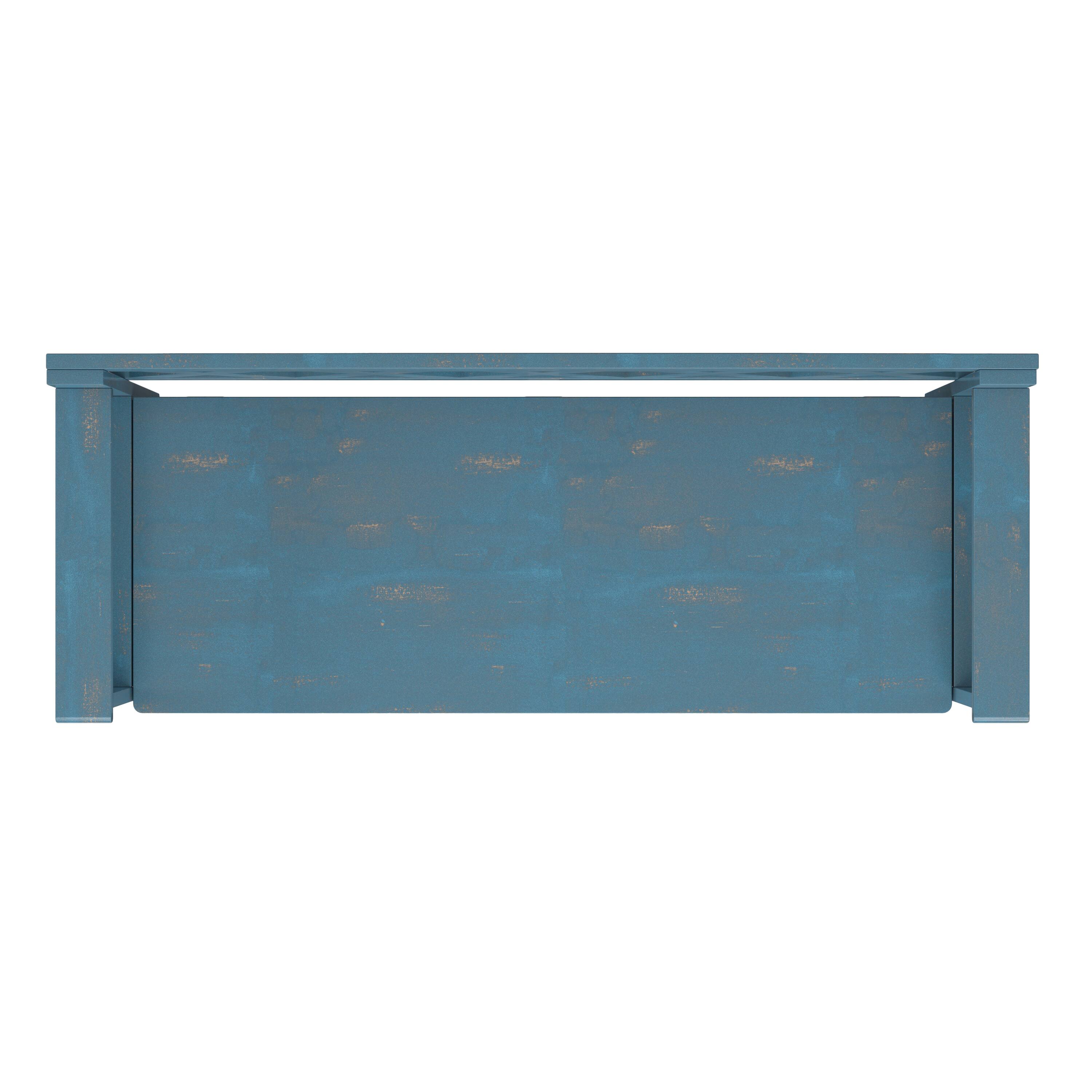 Alt View 1. Simpli Home - Amherst 48 inch Wide Solid Wood Transitional Entryway Bench in Distressed Coastal Blue - Distressed Coastal Blue.