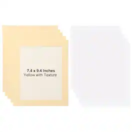 Unique Bargains - 5pcs Cardboard Picture Frame, 9.8x11.8 Inch Photo Wall Display Paper Frame with Clear Film for Artwork - Yellow Textured