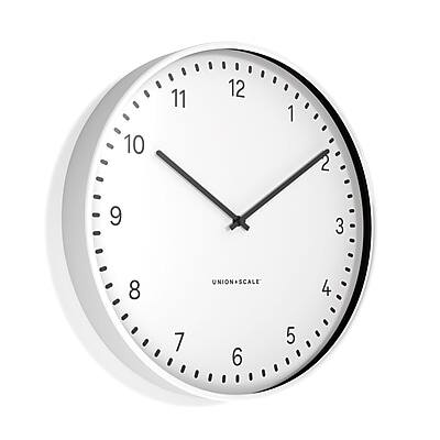 Alt View 1. Union & Scale - Essentials Wall Clock, Metal, 15" - White.