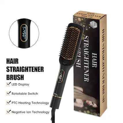 HAIR STRAIGHTENER BRUSH
LED Display
Rotatable Switch
PTC Heating Technology
Negative Ion Technology
STRAIGHTENER BRUSH
WATTS 65
HAIR BRUSH STRAIGHTENER HAIR STIAICHTENER BRUSI