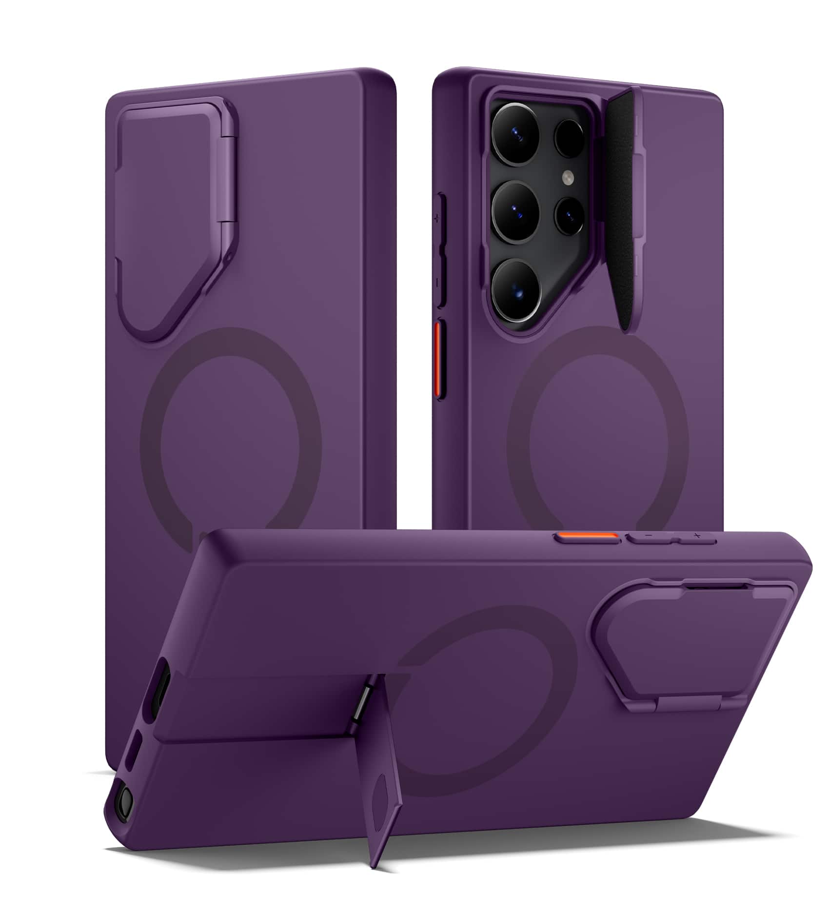 SURITCH - Phone Case for Samsung Galaxy S23 Ultra, Magnetic Shockproof Protective Cover with Camera Cover & Adjustable Kickstand - Dark Purple price history on PriceWatchPro