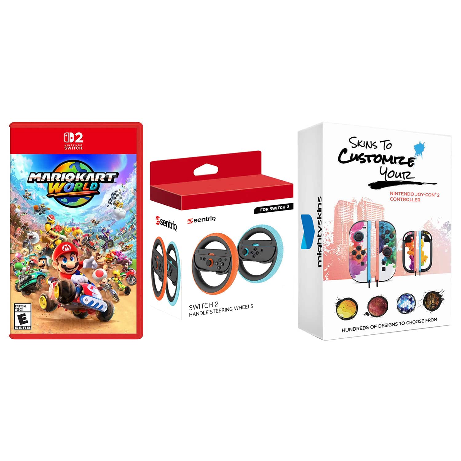 Mario Kart World for Nintendo Switch 2 and Sentriq Steering Wheel Mario Kart World for Nintendo Switch 2 and Sentriq Steering Wheel