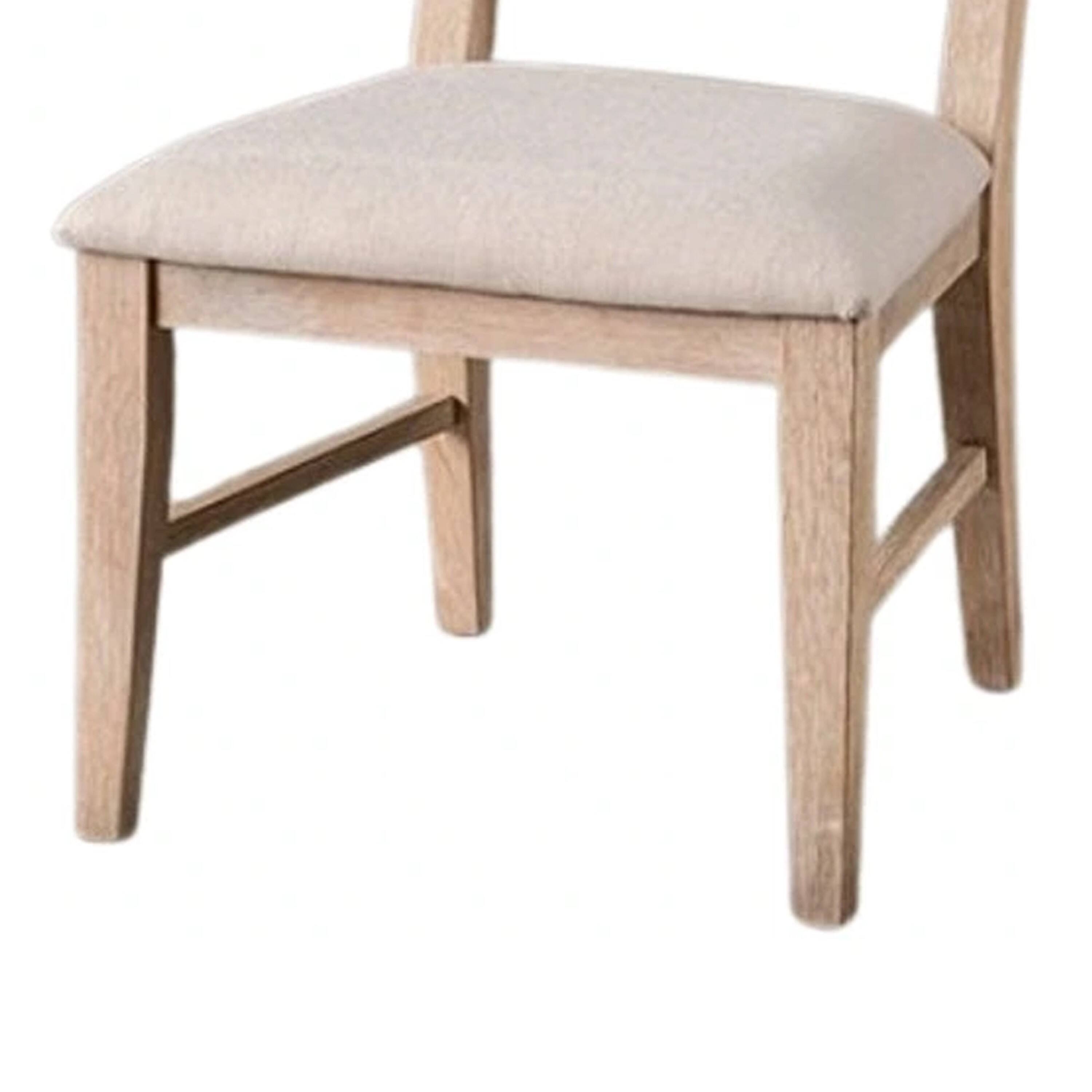 Alt View 3. Manhattan Lane - Ellon Side Dining Chair Set of 2, Distressed Natural Brown Wood - Natural Brown, Beige.