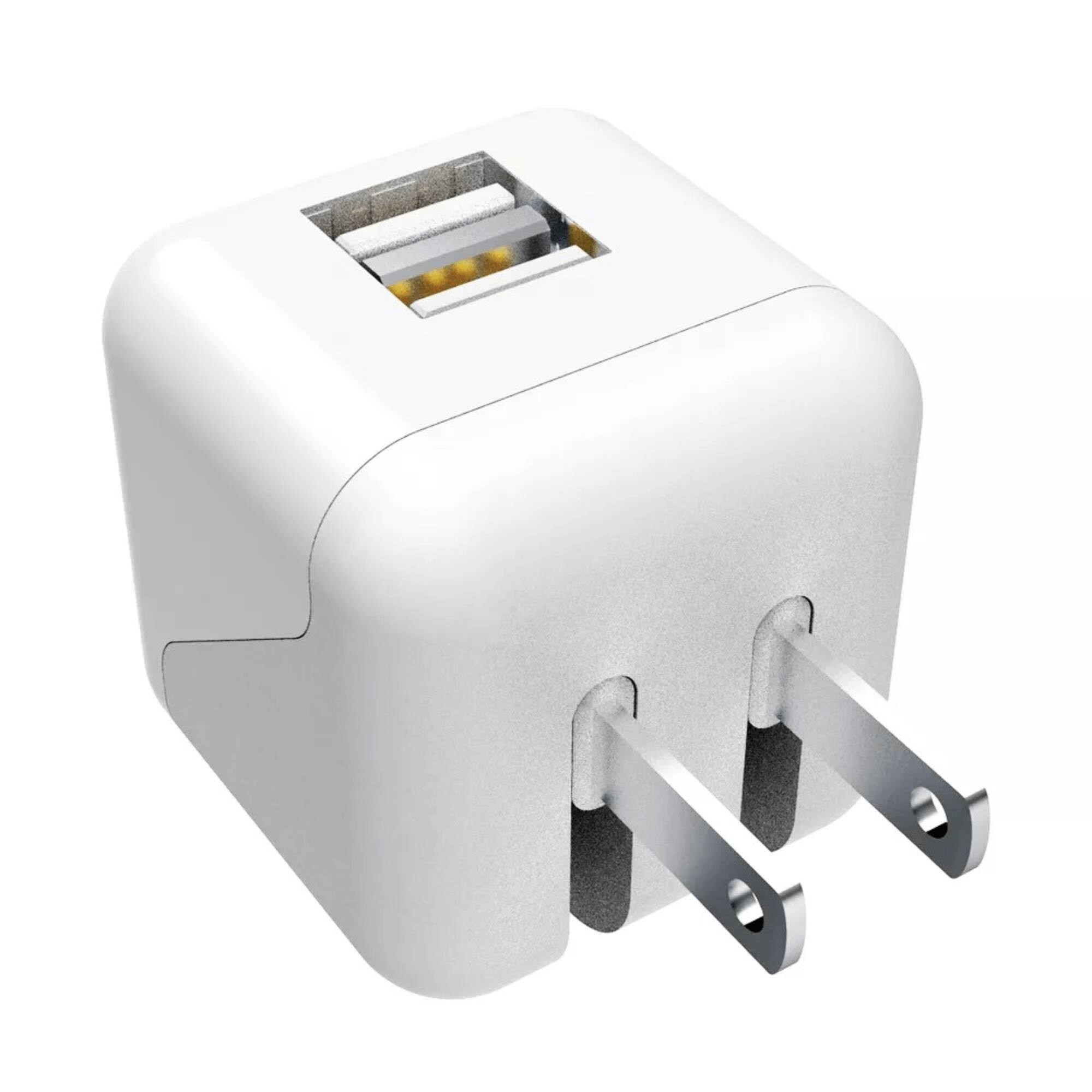 Alt View 1. Xyst - 2.4-Amp Dual USB Foldable Wall Charger - White.