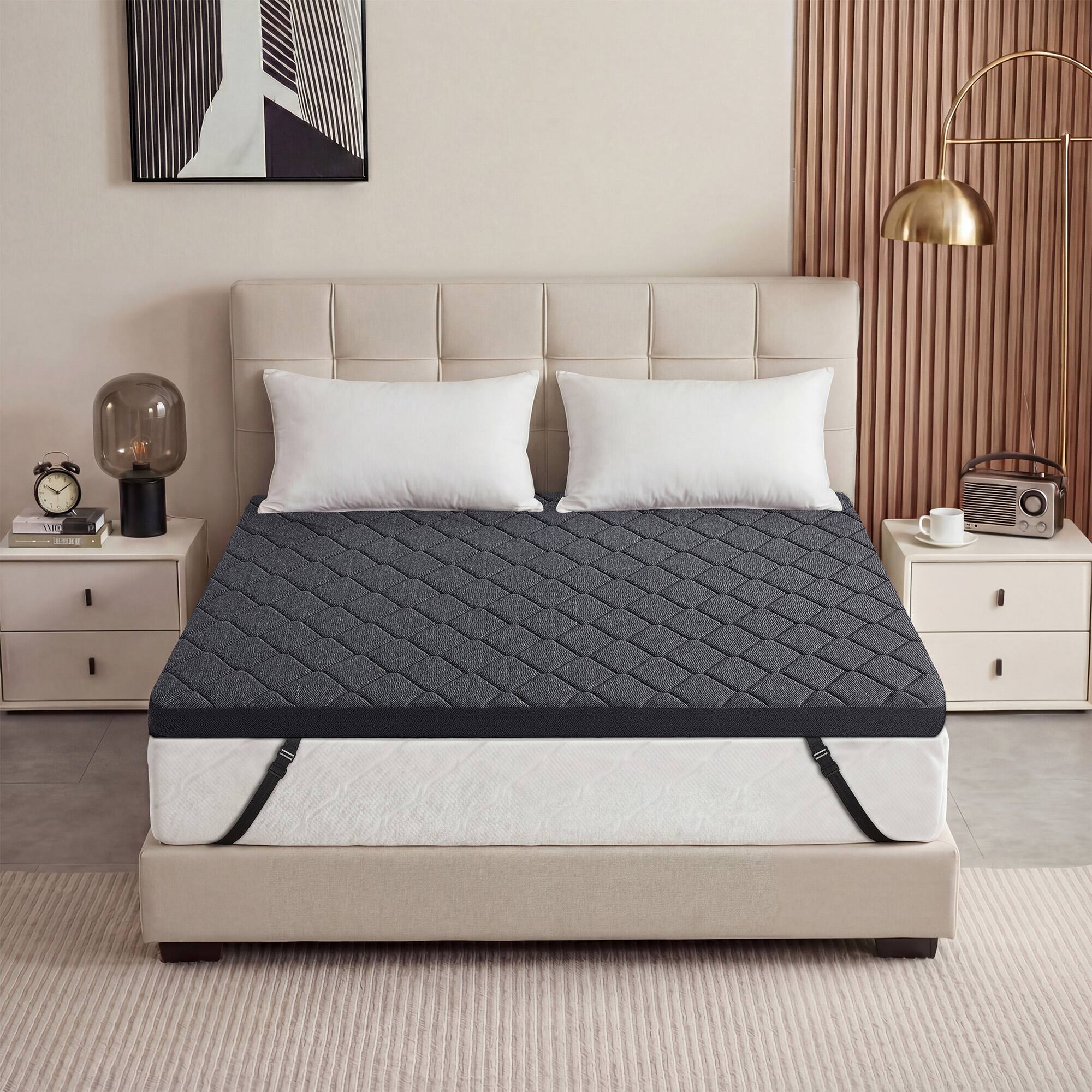 Angle. Vipbear - 3 Inch Extra Frim Mattress Topper for Pressure Relief, CertiPUR-US & OEKO‑TEX Certified - 3 inch.
