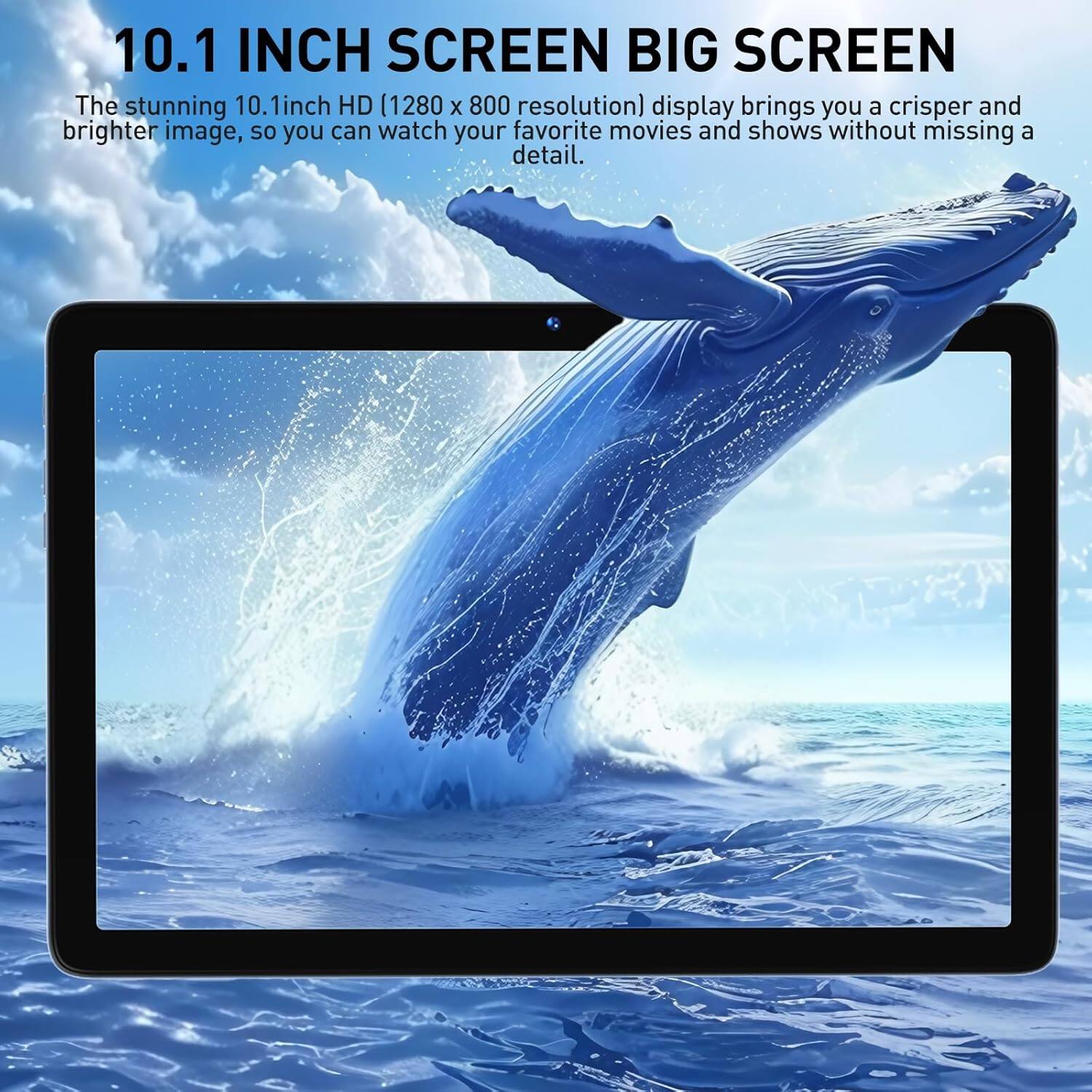 10.1 INCH SCREEN BIG SCREEN

The stunning 10.1-inch HD (1280 x 800 resolution) display brings you a crisper and brighter image, so you can watch your favorite movies and shows without missing a detail.