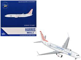 GeminiJets - Boeing 737-800 Commercial Aircraft Harris-Walz Campaign (N778MA) 1/400 Diecast Model Airplane - White with Striped Tail