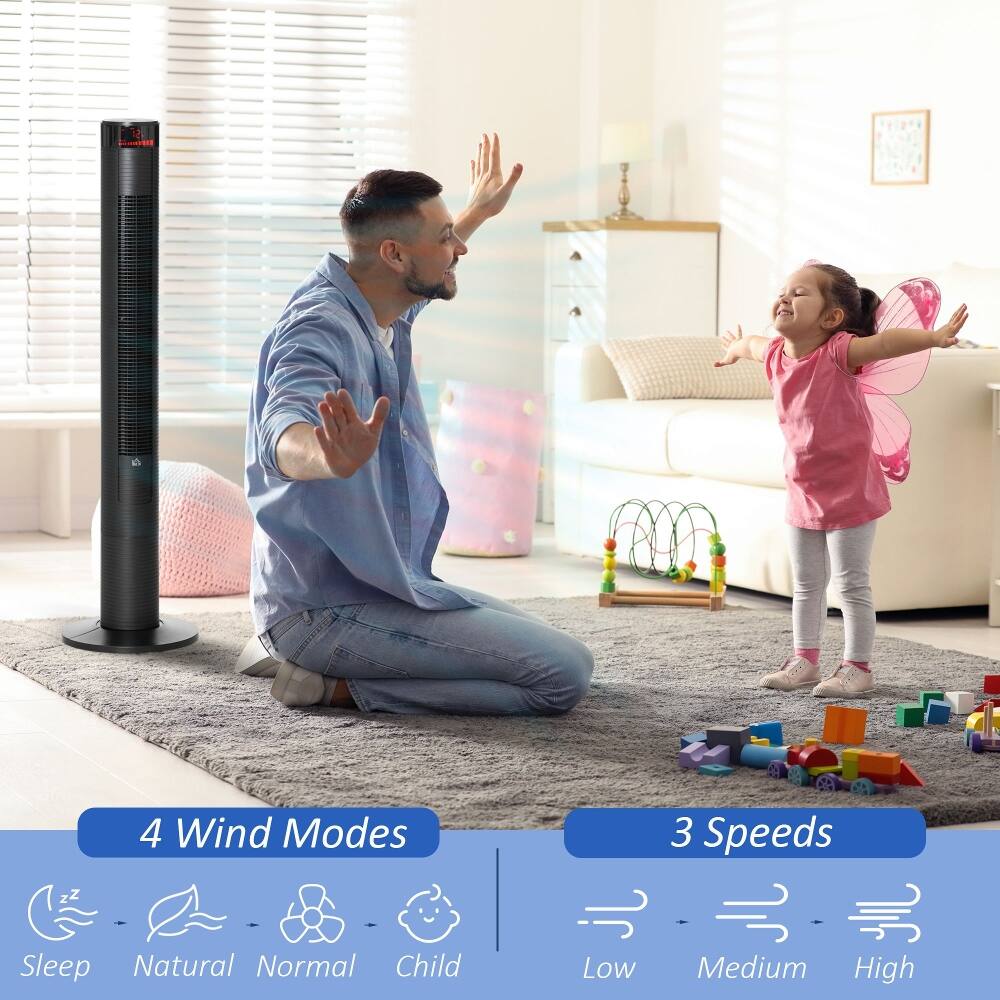 4 Wind Modes: Sleep, Natural, Normal, Child  
3 Speeds: Low, Medium, High