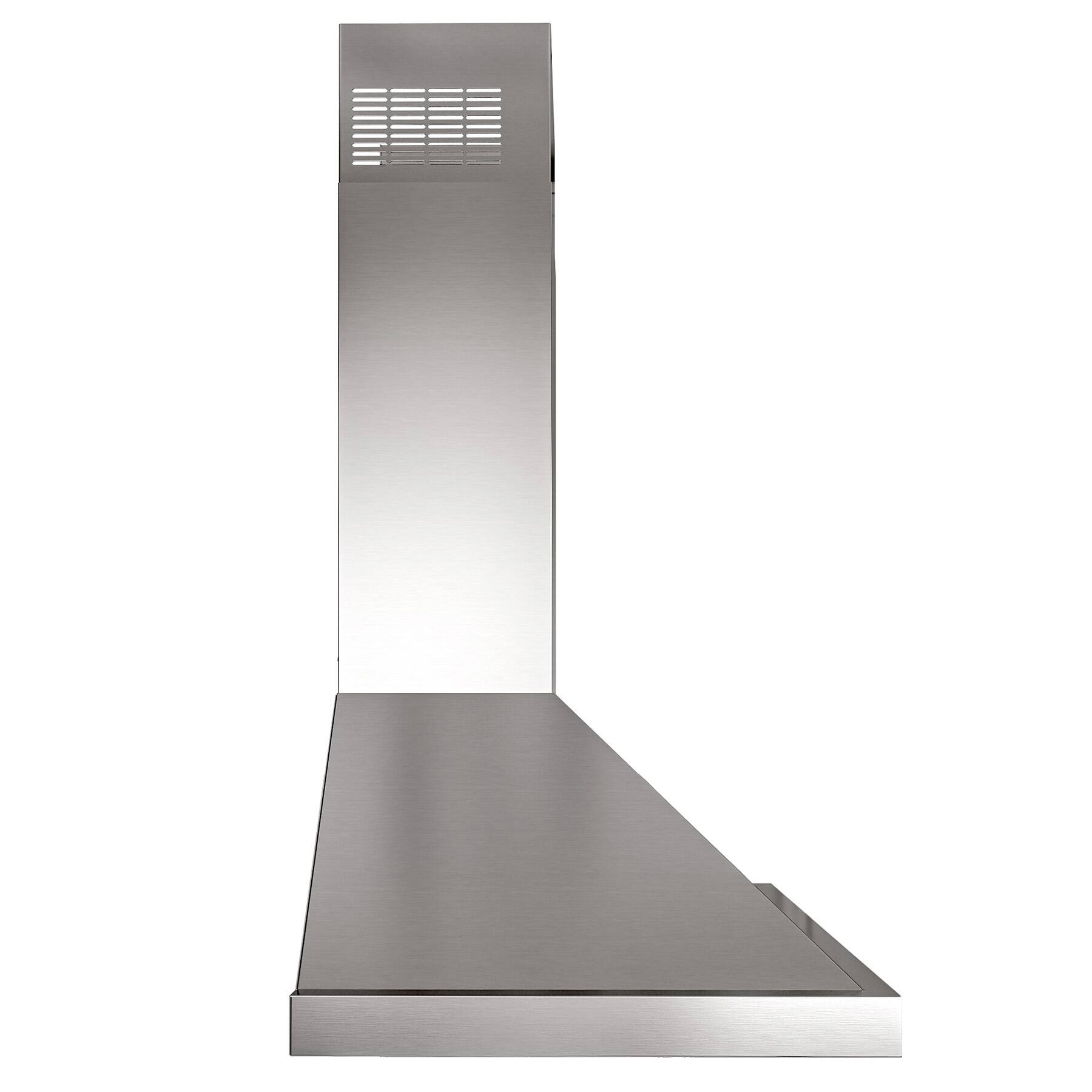 Left. Onefly - 30 inches - Convertible - Wall Mount Range Hood - Stainless Steel.