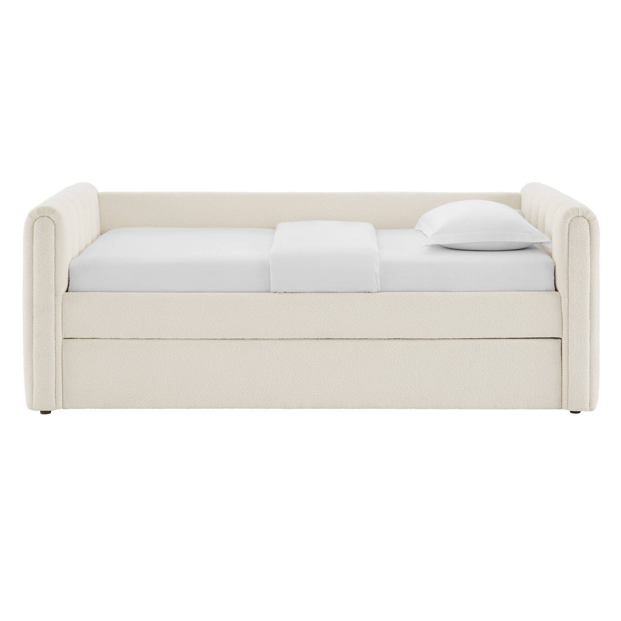 Alt View 8. Modway - Veyla Channel Tufted Boucle Twin Daybed With Trundle by Modway - Cloud.