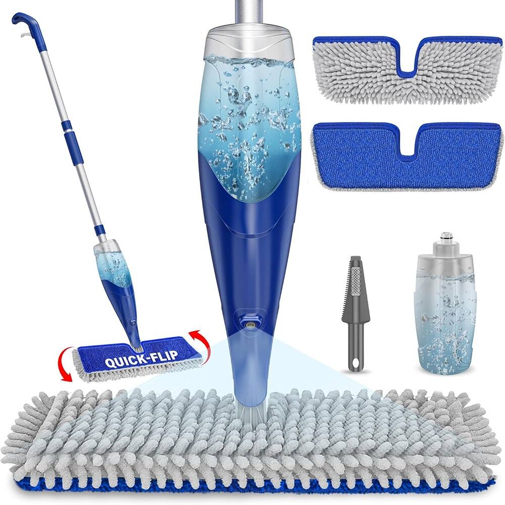 Front. Schertz - Double-Sided Spray Mop, Reusable Microfiber Pads, for Wood & Tile Floors.