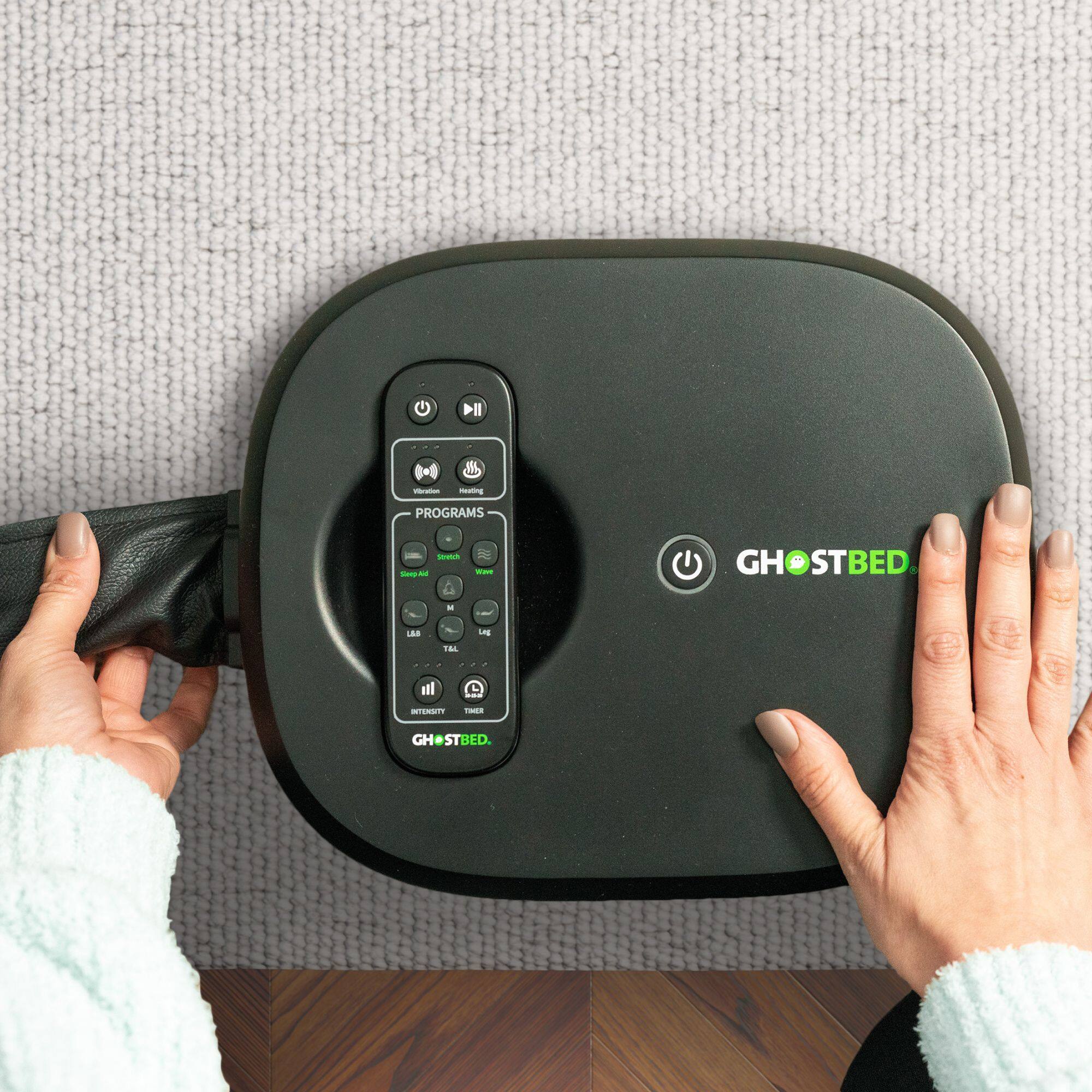 GHOSTBED  
PROGRAMS  
- Vibration  
- Heating  
- Sunbed  
- Sunbed + Heat  
- Wave  
- L1  
- L2  
- L3  
- L4  
- T1  
- T2  
- T3  
- T4  
- Intensity  
- Timer  
- GHOSTBED ST