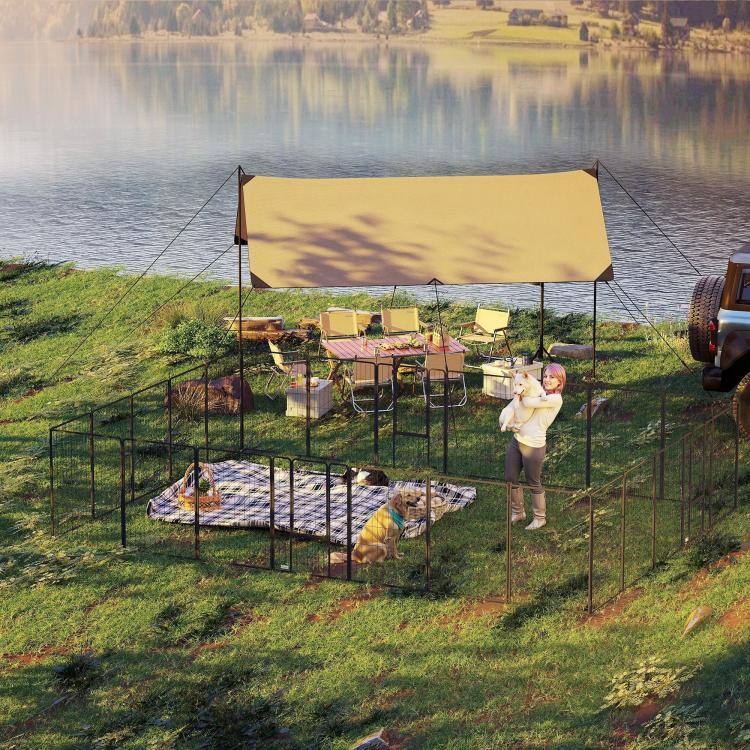 Alt View 2. PULUZ - Dog Playpen for Indoor Outdoor, 24 Panels 44.5 inch H Puppy Playpen with Lockable Door, DIY Shape Pet Exercise Fence.