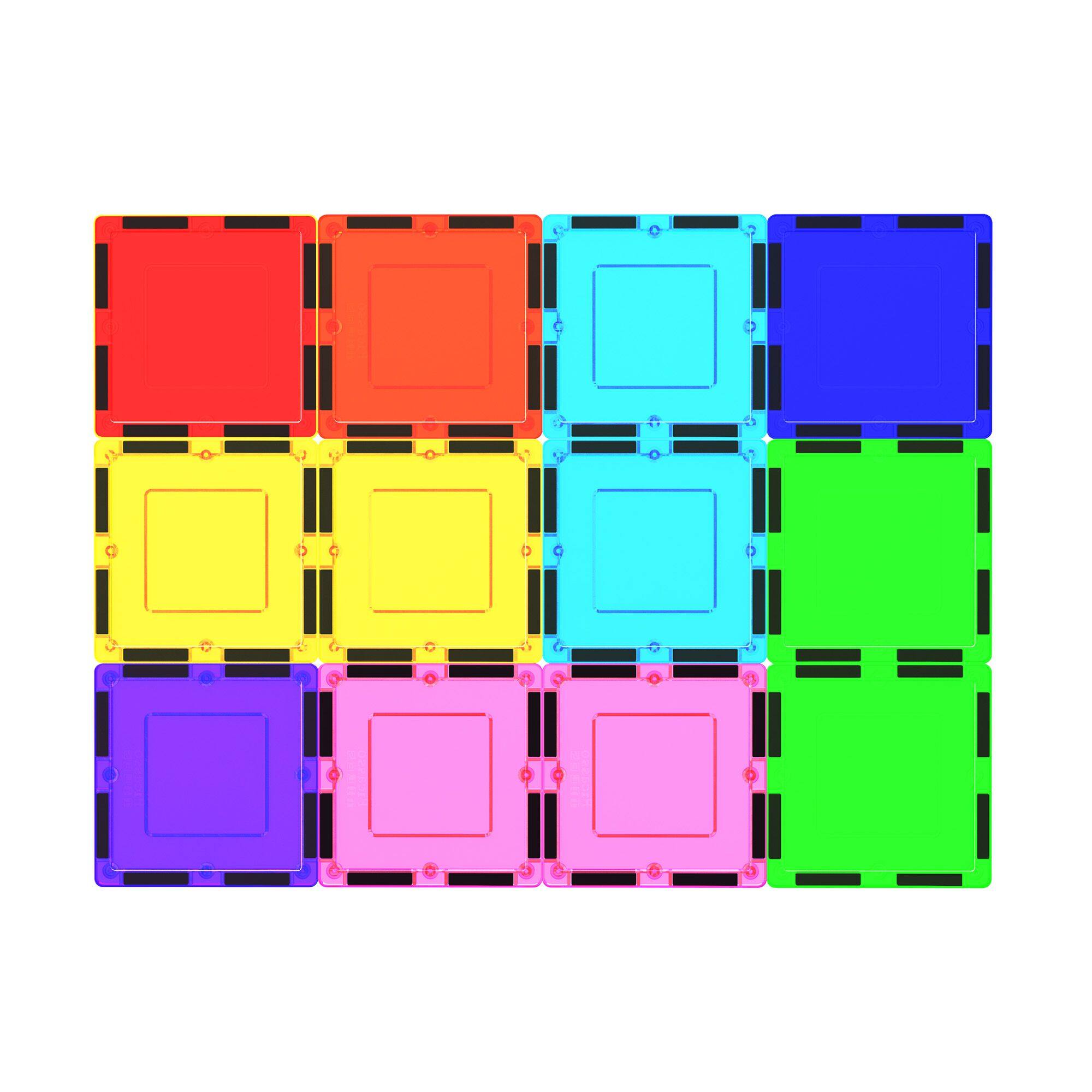 Alt View 3. PicassoTiles - PICASSO-TILES Magnetic Tiles for Kids, Construction STEM Building Blocks Educational Toy, 12PCS - Multicolor.