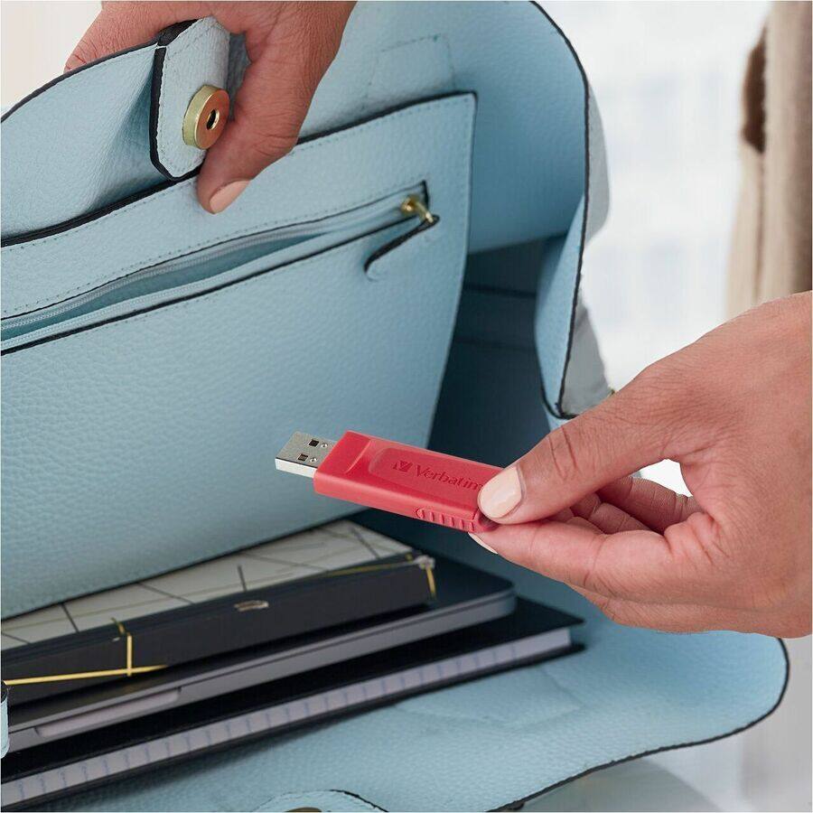 Alt View 2. Verbatim - Verbatim 16GB Store 'n' Go USB Flash Drive - Red - 16 GB - USB 2.0 - Red - Lifetime Warranty - 1 Each - Red.