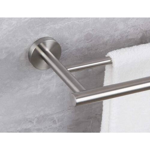 Alt View 7. JUJABU - 4 - Piece Bathroom Hardware Set Towel Bar Brushed Nickel - Brushed Nickel.