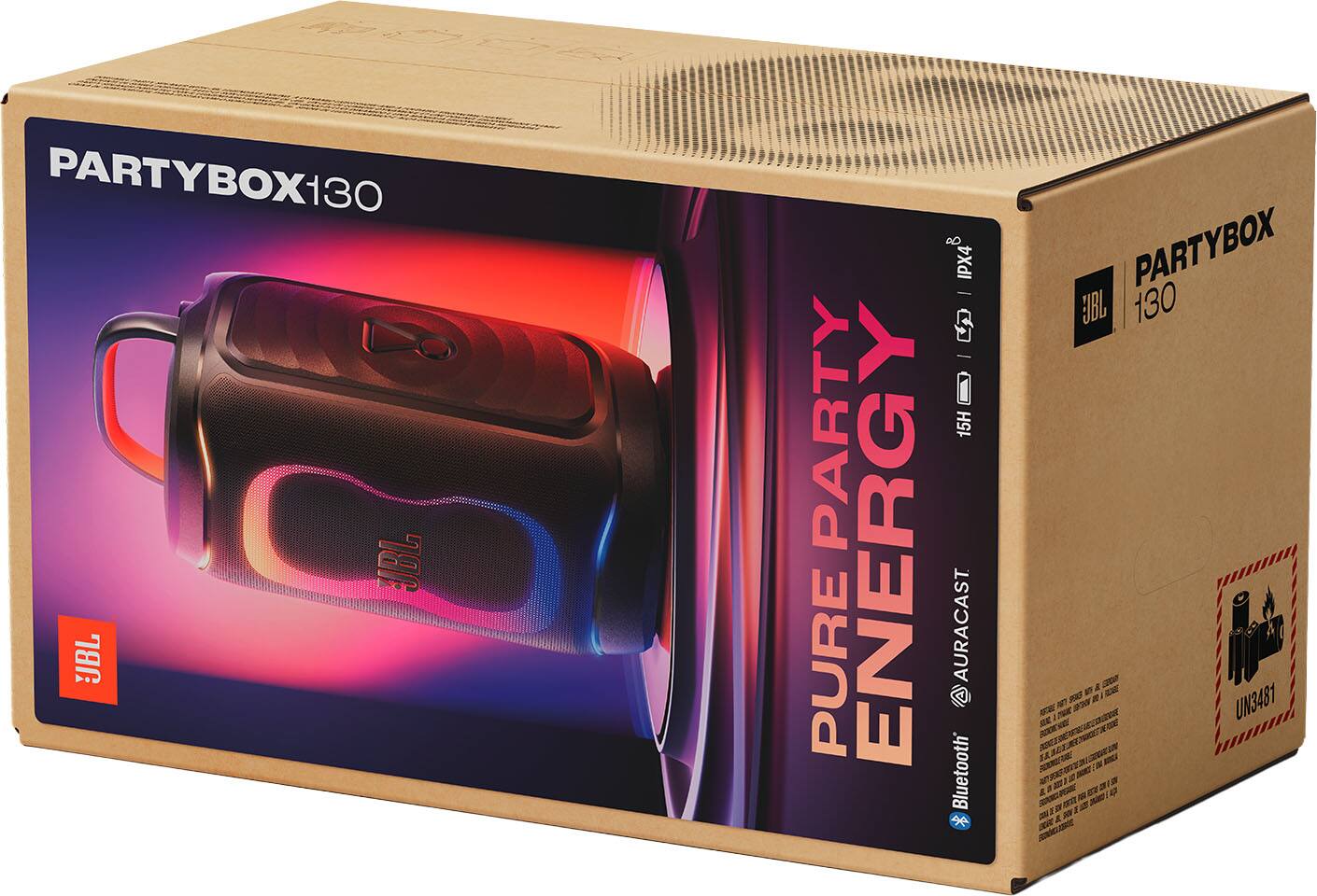 PARTYBOX130 JBL JBL PARTY ENERGY PURE IPX4 ete S 15H AURACAST 3 Bluetooth 9 PARTYBOX J 130 - - - - - - - UN3481