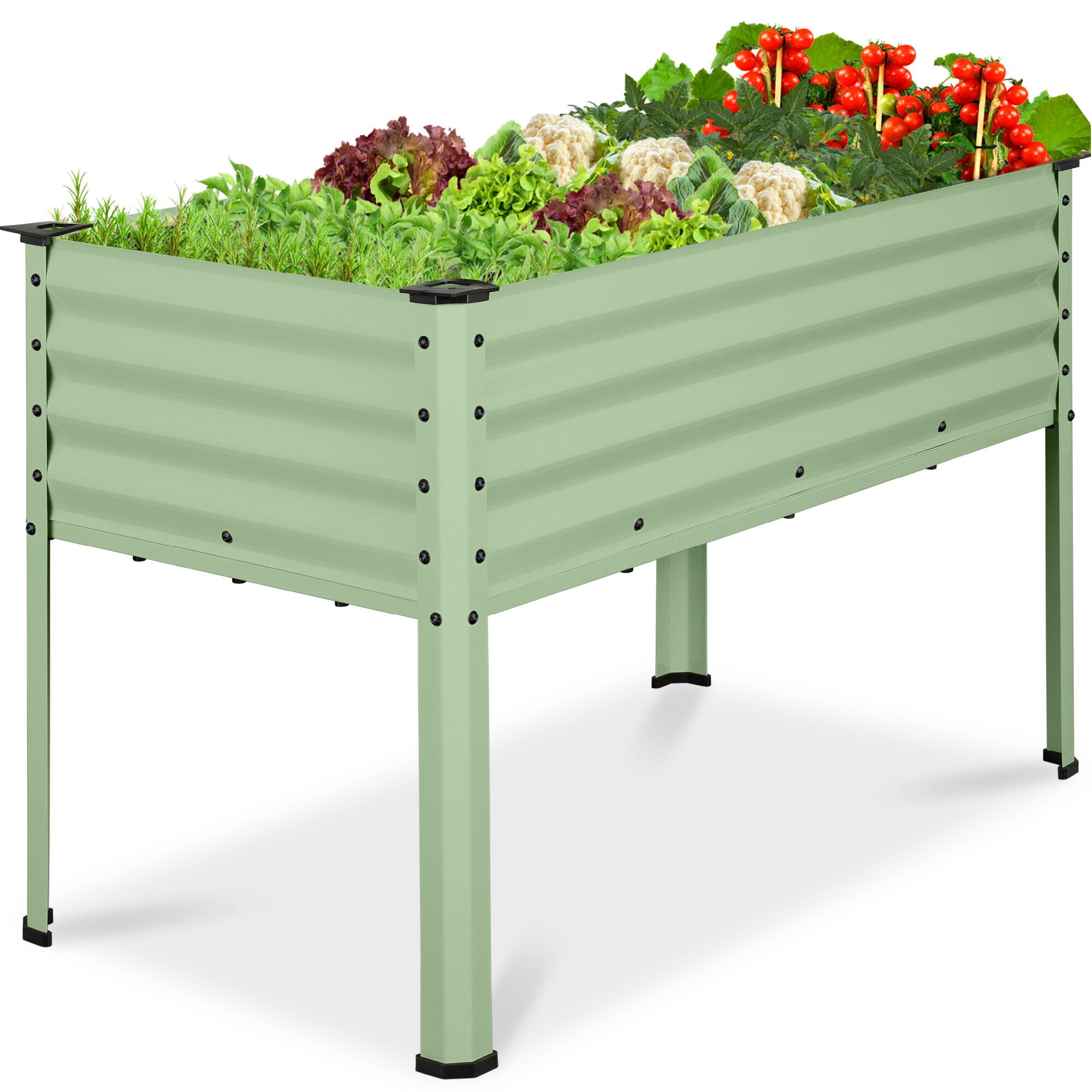 Best Choice Products - 48x24x30in Elevated Galvanized Metal Garden Bed w/ Corner Protectors - Sage Green price history on PriceWatchPro