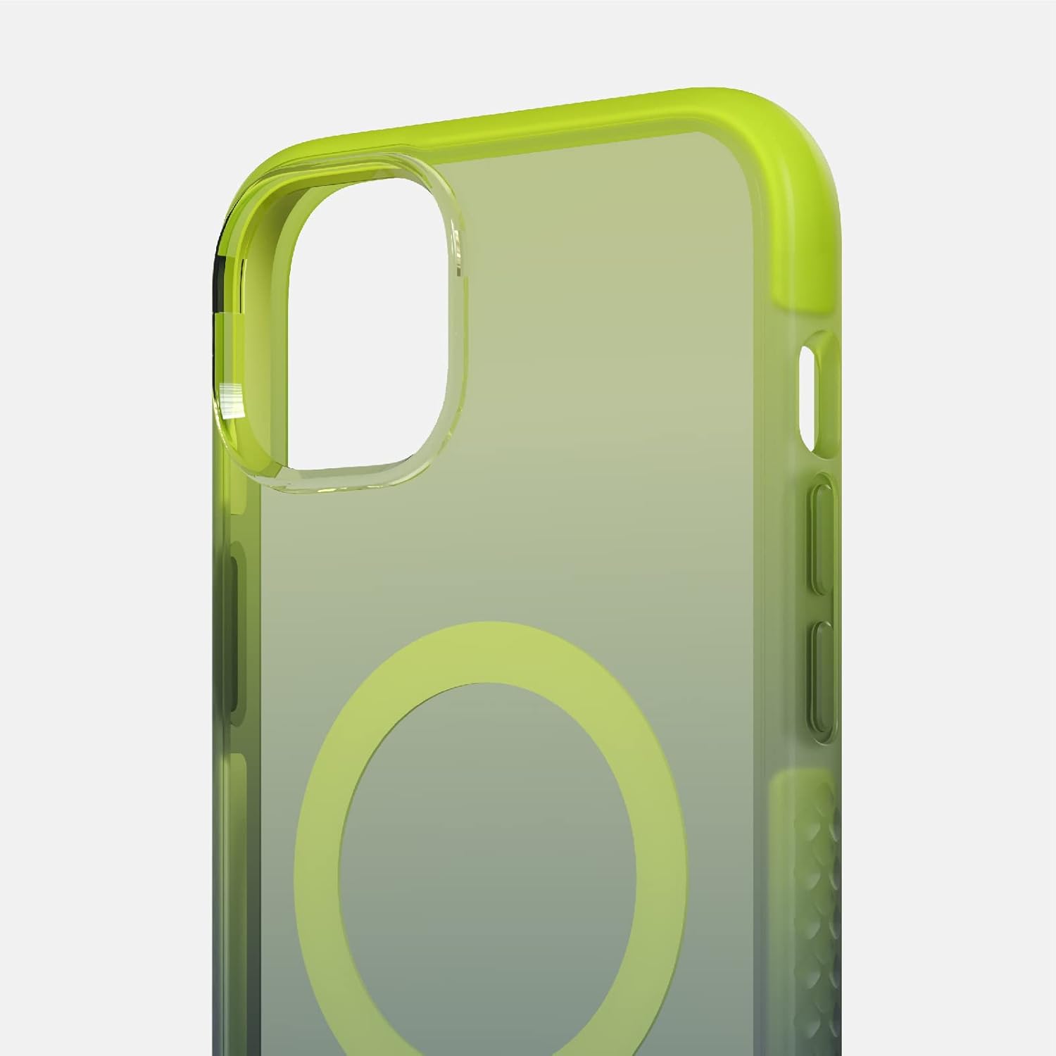 Back. BodyGuardz - BodyGuardz Ace Pro With Magsafe PureGuard Made With Plants Case For iPhone 6.7 2022 | Color: Green - Lime Green/Blue.