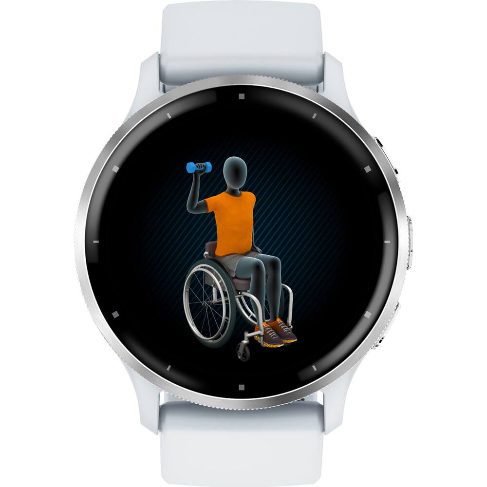 Alt View 6. Garmin - Venu 3 GPS Smartwatch with Whitestone Case 45mm + Charging Dock Bundle - Stainless Steel and Whitestone.