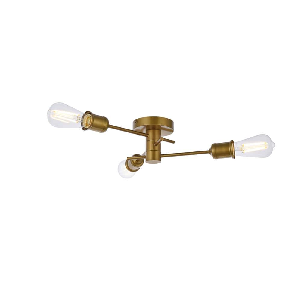 Living District - Xavier 3 lights flush mount in - Brass price history on PriceWatchPro