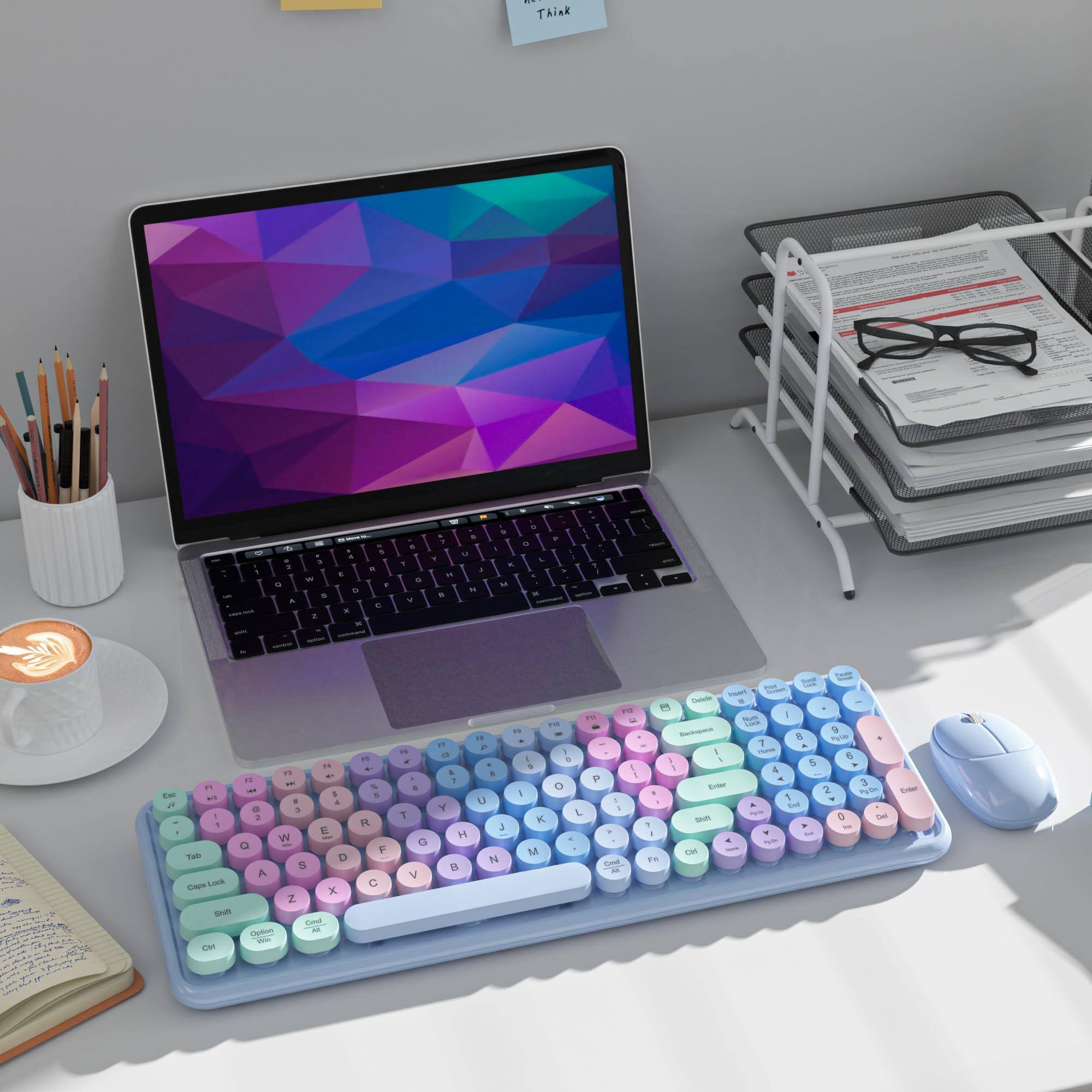 METALTON Keyboards And Mouse Combos Colorful Gradient Rainbow Colored ...