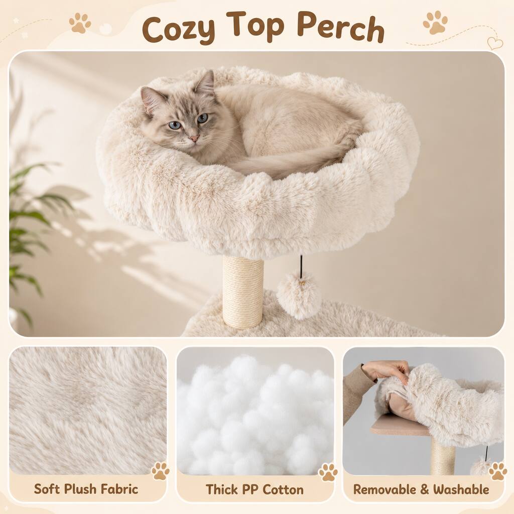 Cozy Top Perch

Soft Plush Fabric

Thick PP Cotton

Removable & Washable