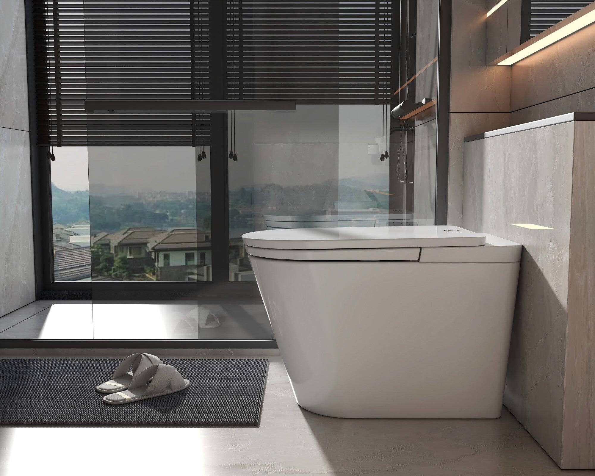 Alt View 4. Boyel Living - White Pro Version Smart Toilet Multi Mode Cleaning Heated Seat Auto Lid Sensor Flush Premium Full Function Design - WHITE.