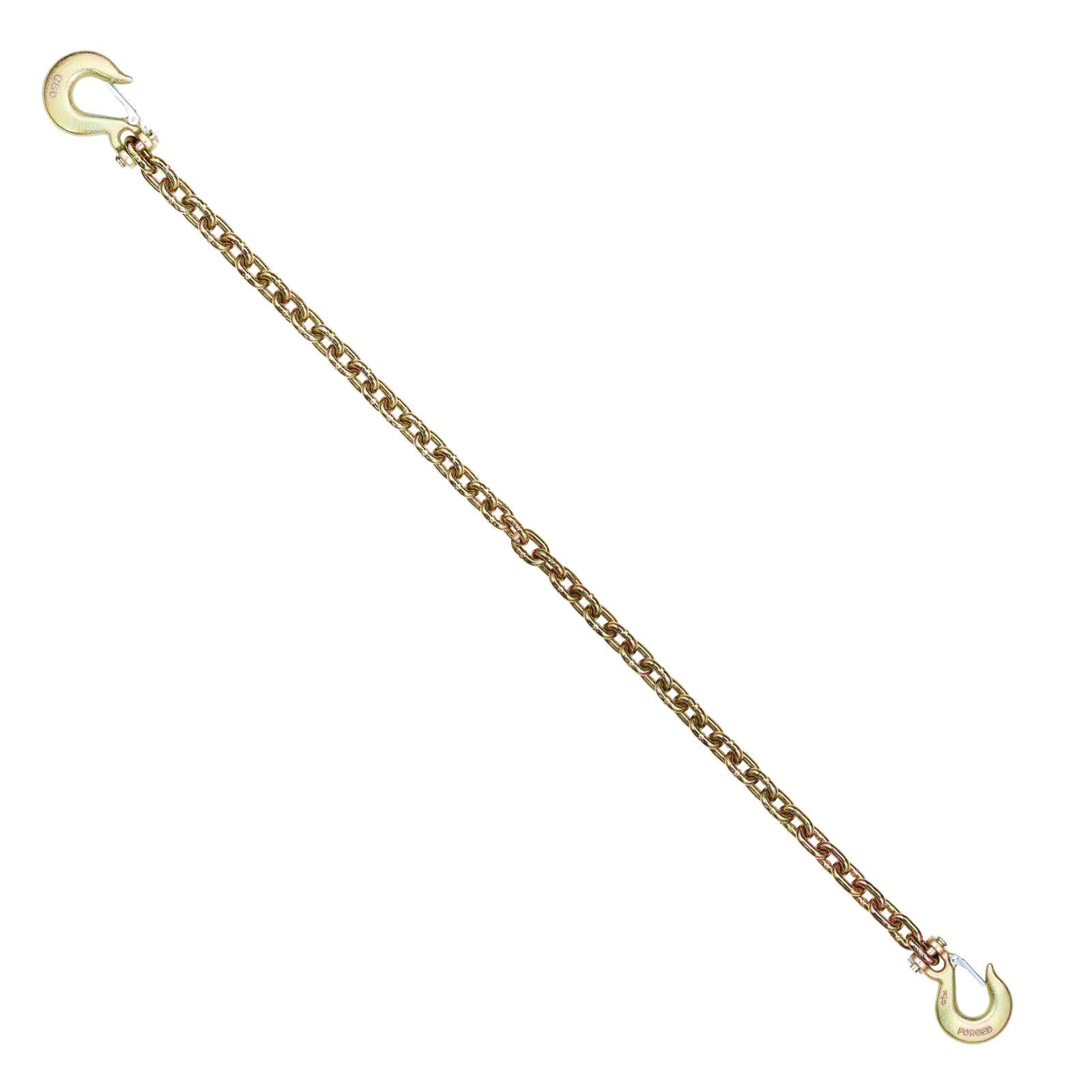 Alt View 5. VEVOR - G80 Transport Binder Chain, 3/8" x 10.3' 2-Pack Tow Chain with Clevis Grab Hooks, 7100 lbs Safe Working Load - Gold.
