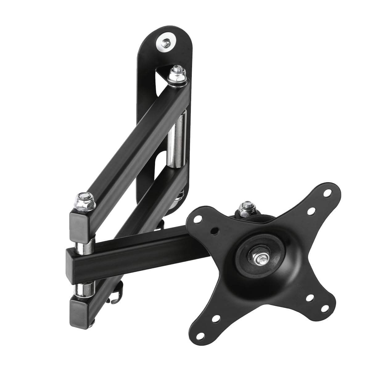 Front. Dazzed Corner - Full Motion TV Monitor Wall Mount for 15‑32" Screens, Swivel Tilt Bracket, VESA 75x75-100x100mm - Black.