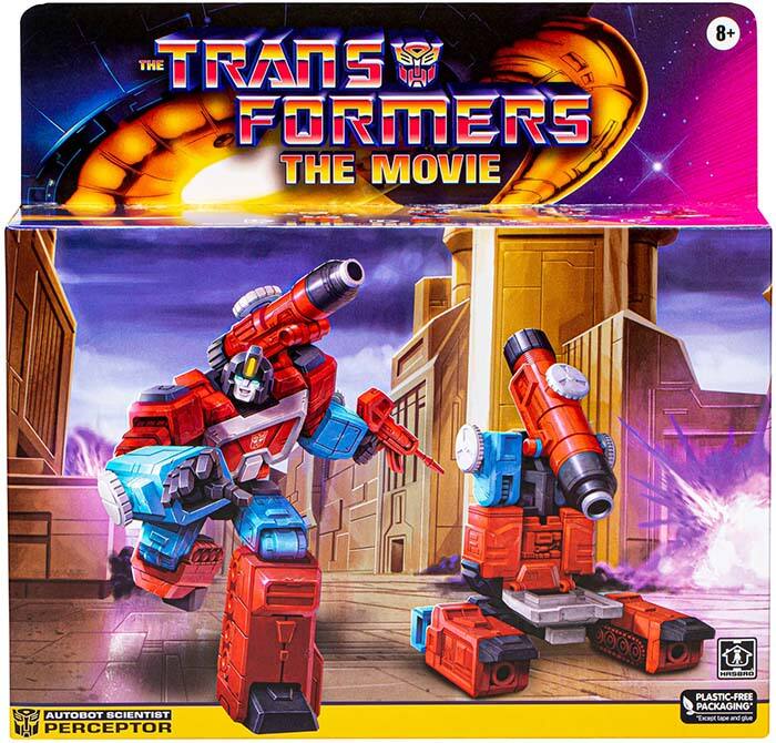 The Transformers: The Movie  
8+  
Autobot Scientist Perceptor  
Plastic-Free Packaging