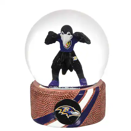 Front. Evergreen Enterprises - Baltimore Ravens 100mm Mascot Glass Water Globe - Multicolor.