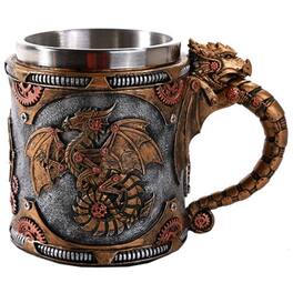 Pacific Trading - Steampunk Mechanical Gearwork Dragon Beer Stein Tankard Decor Gift 13oz - Multicolor