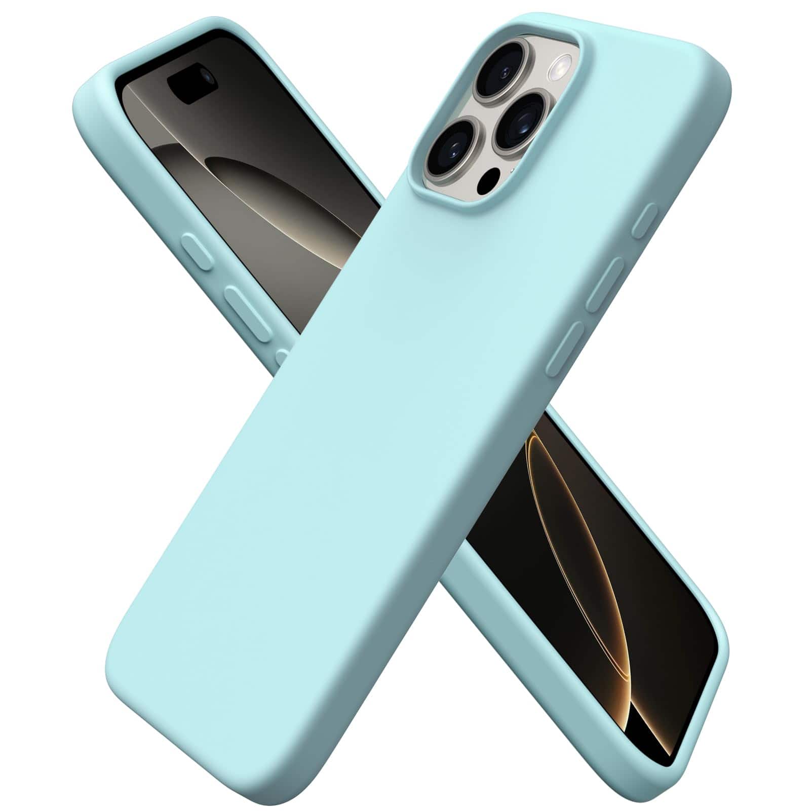 Front. Ornarto - ORNARTO Designed for iPhone 16 Pro Max Case 6.9", Liquid Silicone Full Covered Protective Case-Fresh Mint - Fresh Mint.