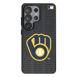 Keyscaper - MLB - Milwaukee Brewers - Text Backdrop Galaxy Magnetic Bump Case - S24 - Black