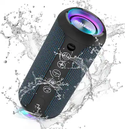 Front. Ortizan - Portable Bluetooth Speaker,IPX7 Waterproof,24W Loud Stereo Sound,Bluetooth 5.3, 30H Playtime,TWS Pairing for Home,Party - Navy.