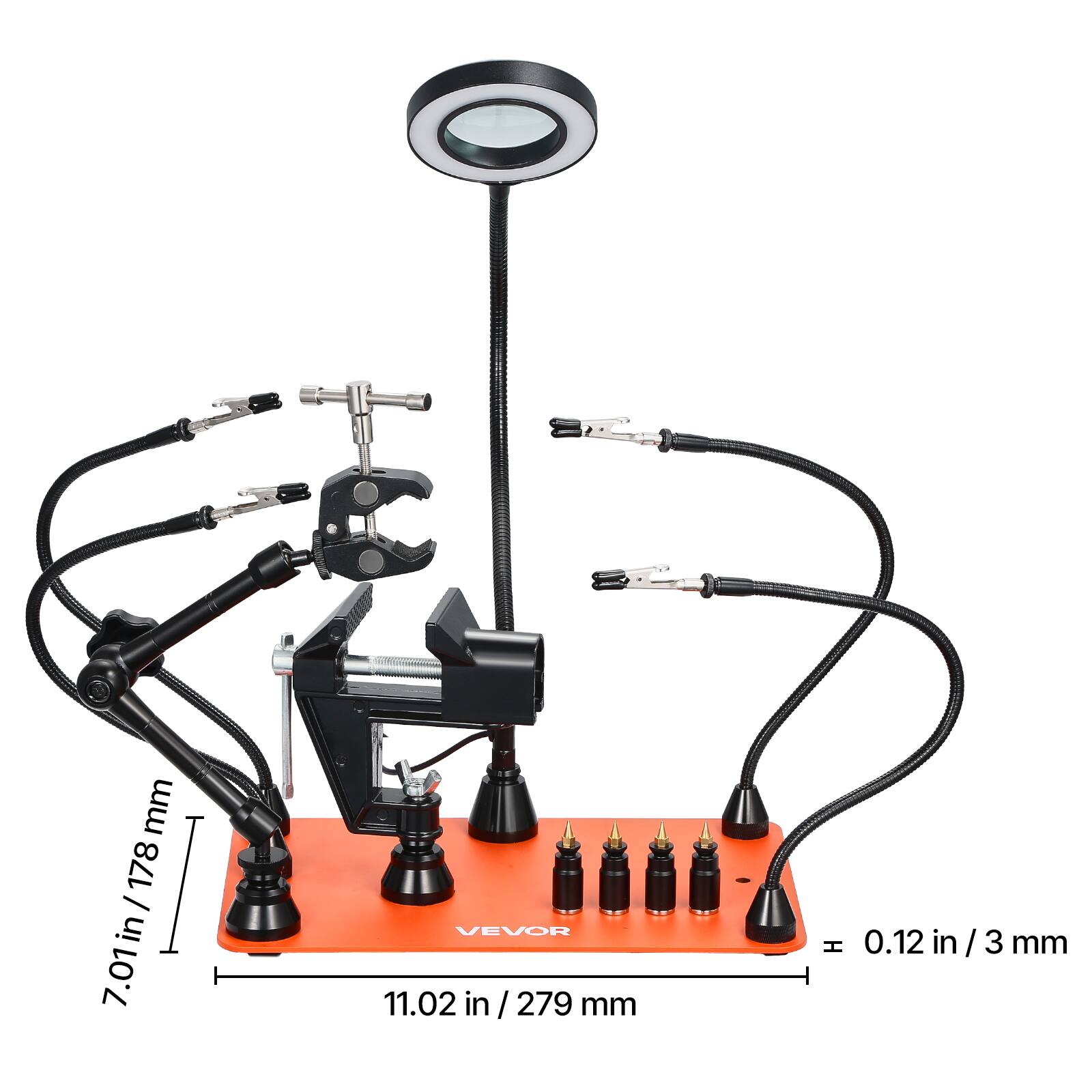 mm 178 I 7.01 in / 178 7.01in VEVOR 11.02 in I 279 mm H 0.12 in / 3 in 3 mm