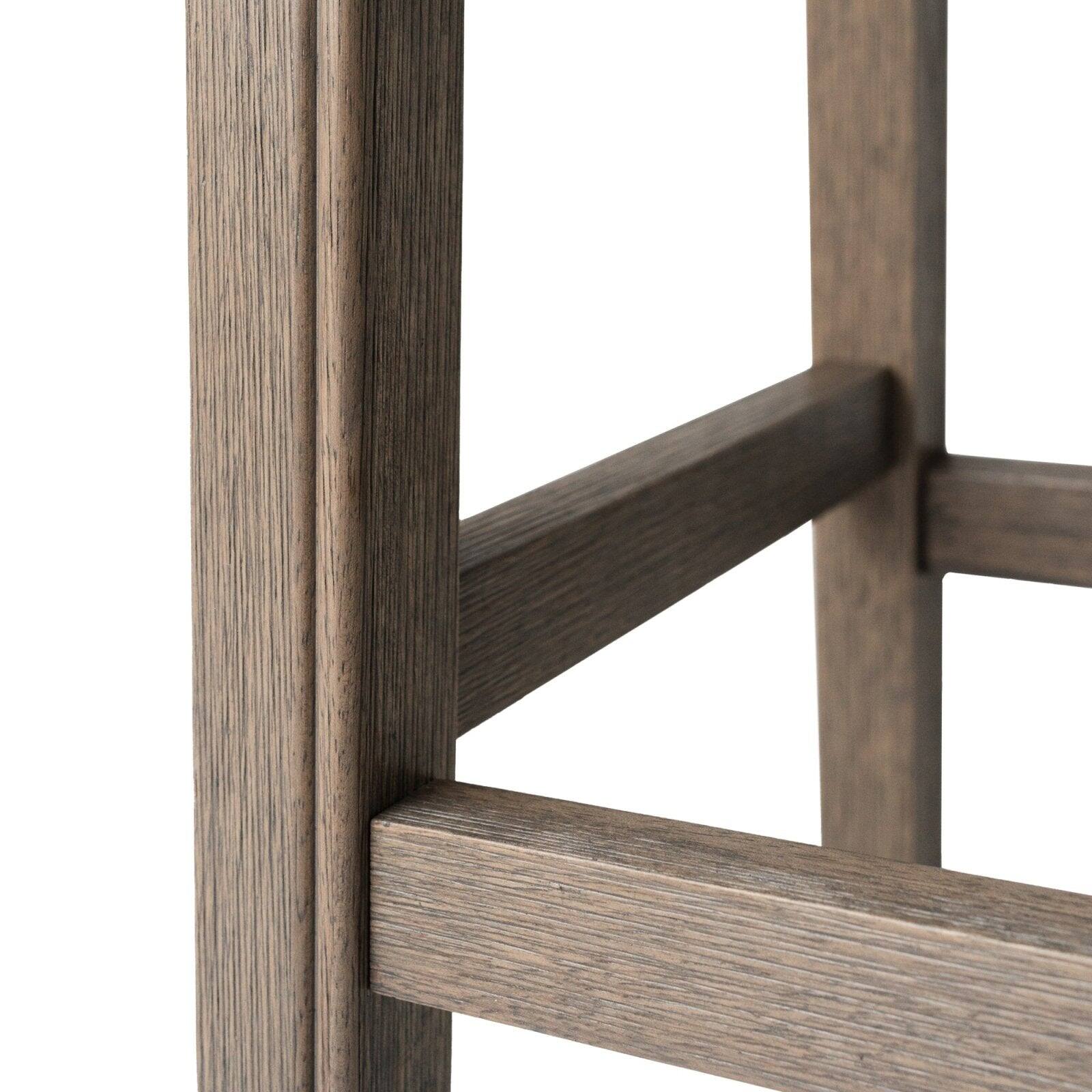 Alt View 8. Maven Lane - 26" Adrien Saddle Counter Stool In Reclaimed Oak Finish With  Fabric Upholstery - Reclaimed Oak.