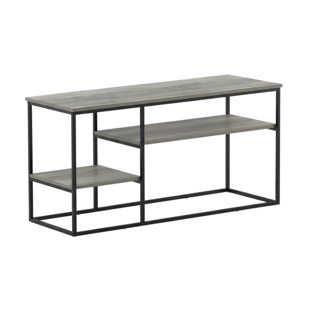 Alt View 3. FurniFact - Modern TV Stand for 50 Inch TVs in French Oak Grey with Composite Wood Finish - Gray.