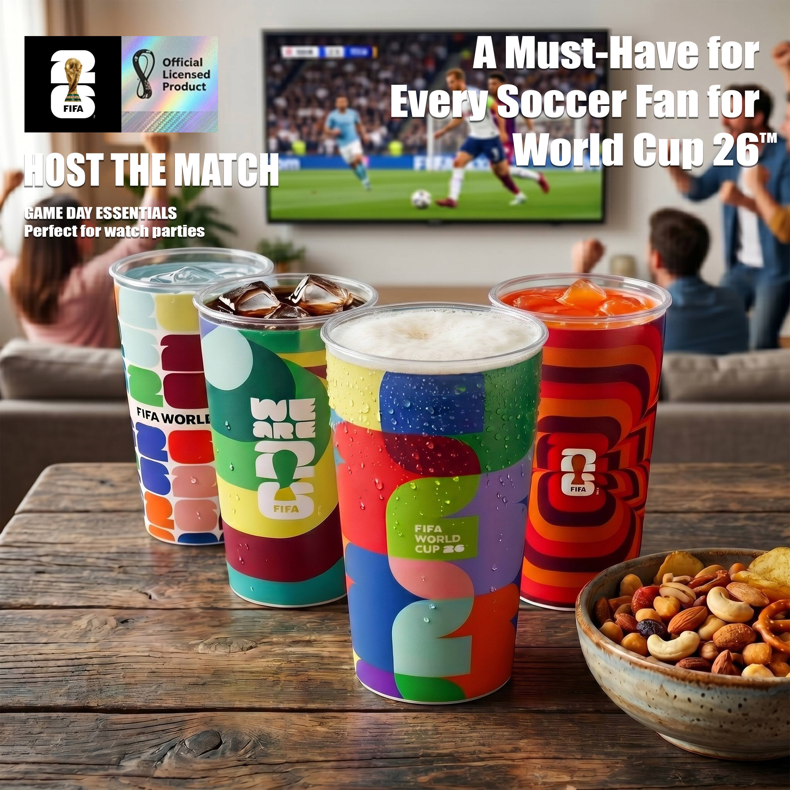 Official Licensed Product FIFA HOST THE MATCH GAME DAY ESSENTIALS Perfect for watch parties A Must-Have for Every Soccer Fan for World Cup 26™ FIFA WORLD CUP