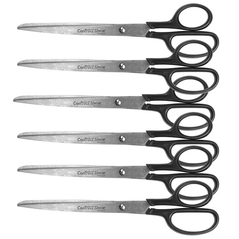 Westcott - Contract Stainless Steel Scissors 9", Black, Pack of 6
