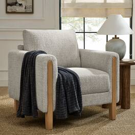 Hawken Boucle Fabric Accent Armchair by Modway - Parchment Beech