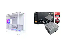 ENIAC - Computer Case PSU Combo - Montech KING 15 PRO (W) Bundle with Montech Century II 1050 - White