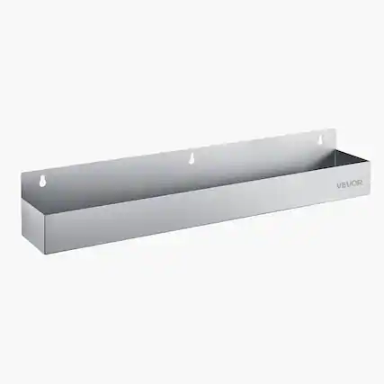 Front. VEVOR - Stainless Steel Bottle Holder, 24 Inch Bar Speed Rail, Liquor Bottle Holder Rack with Bolt-On Mounting & Hook-On - Silver.