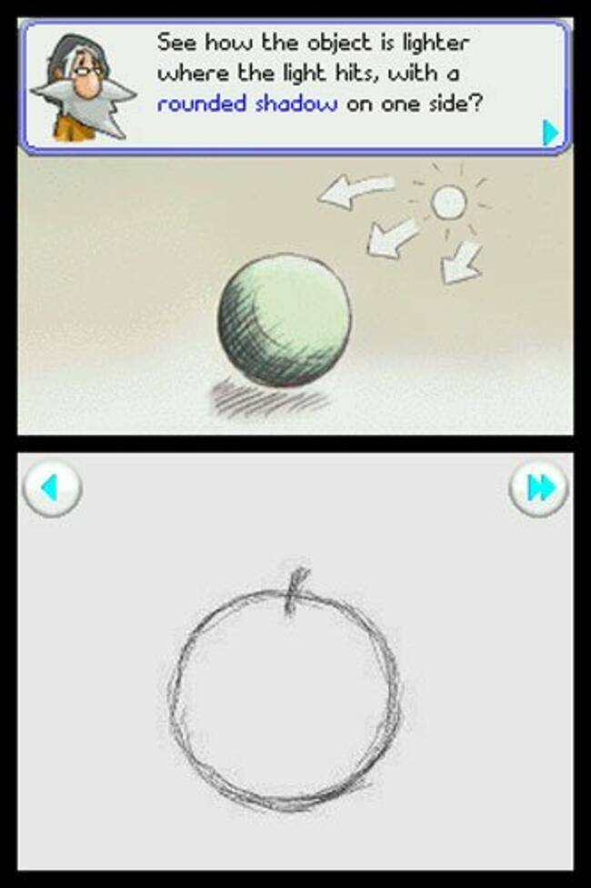 See how the object is lighter where the light hits, with a rounded shadow on one side?