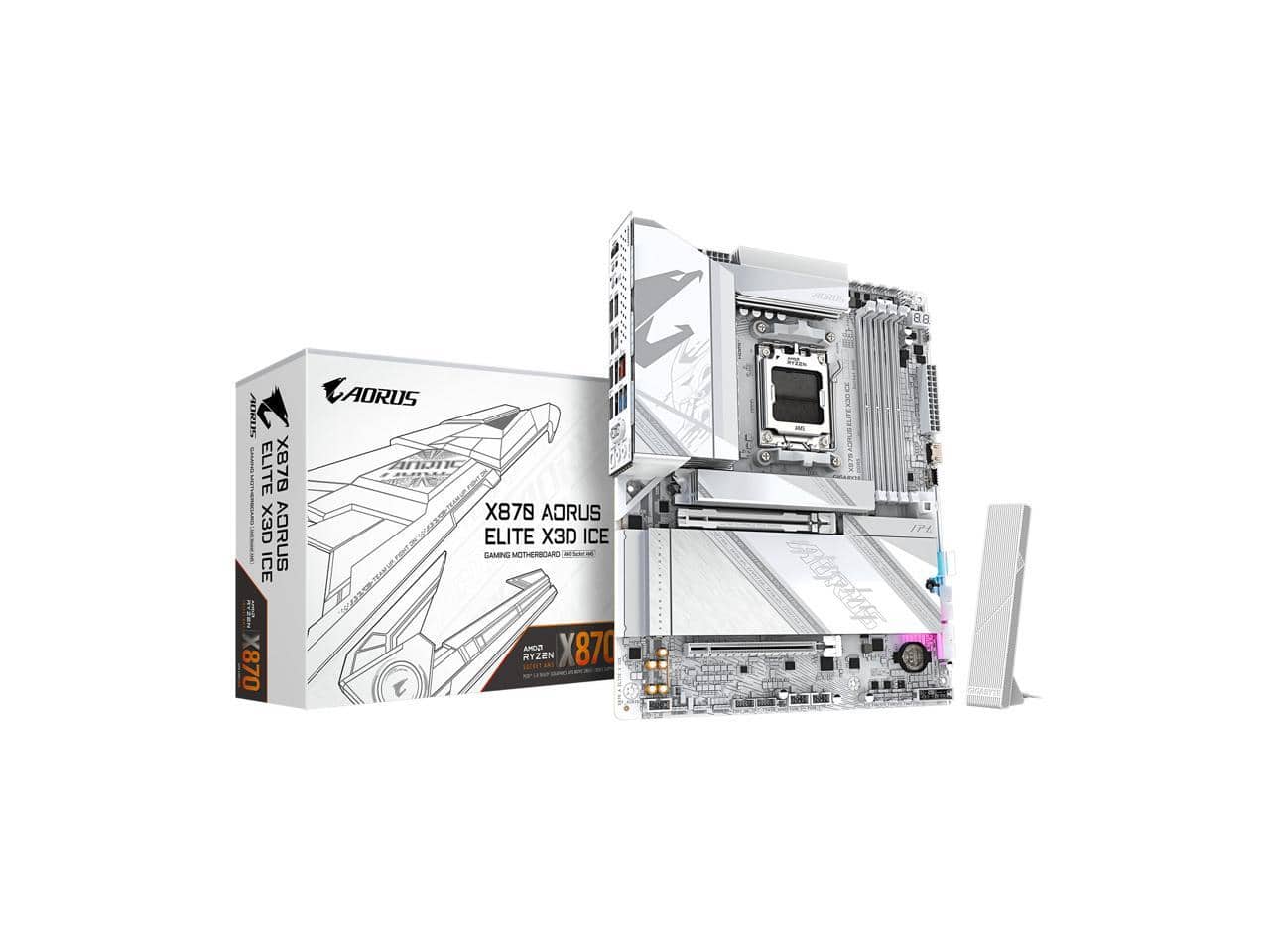GIGABYTE - Ultra Durable X870 A ELITE X ICE Gaming Desktop Motherboard - AMD X870 Chipset - Socket AM5 - ATX price history on PriceWatchPro
