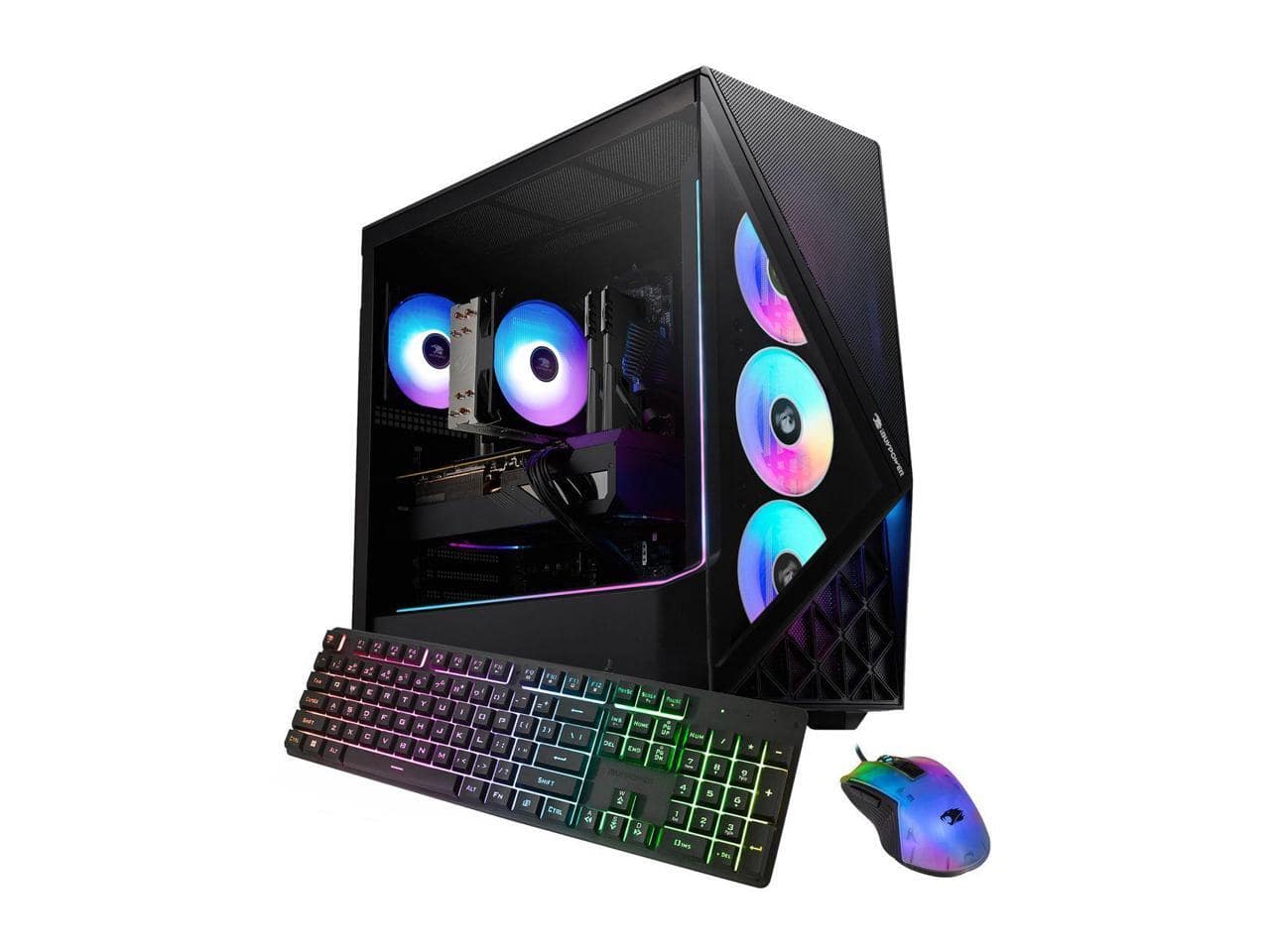 iBUYPOWER - Slate Gaming PC - Ryzen 7 8700F, RTX 5070, 32GB DDR5, 1TB SSD, Win 11 - Black