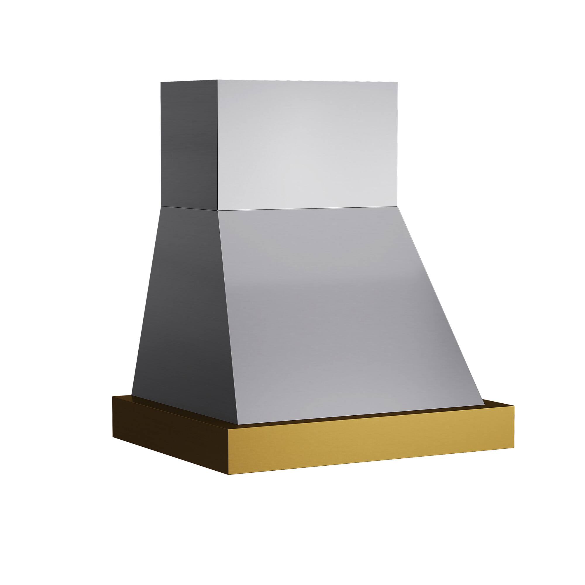 Angle. Kucht - 30" Wall Mount Range Hood 900 CFM – Stainless Steel & Gold Accents - Stainless Steel & Gold.