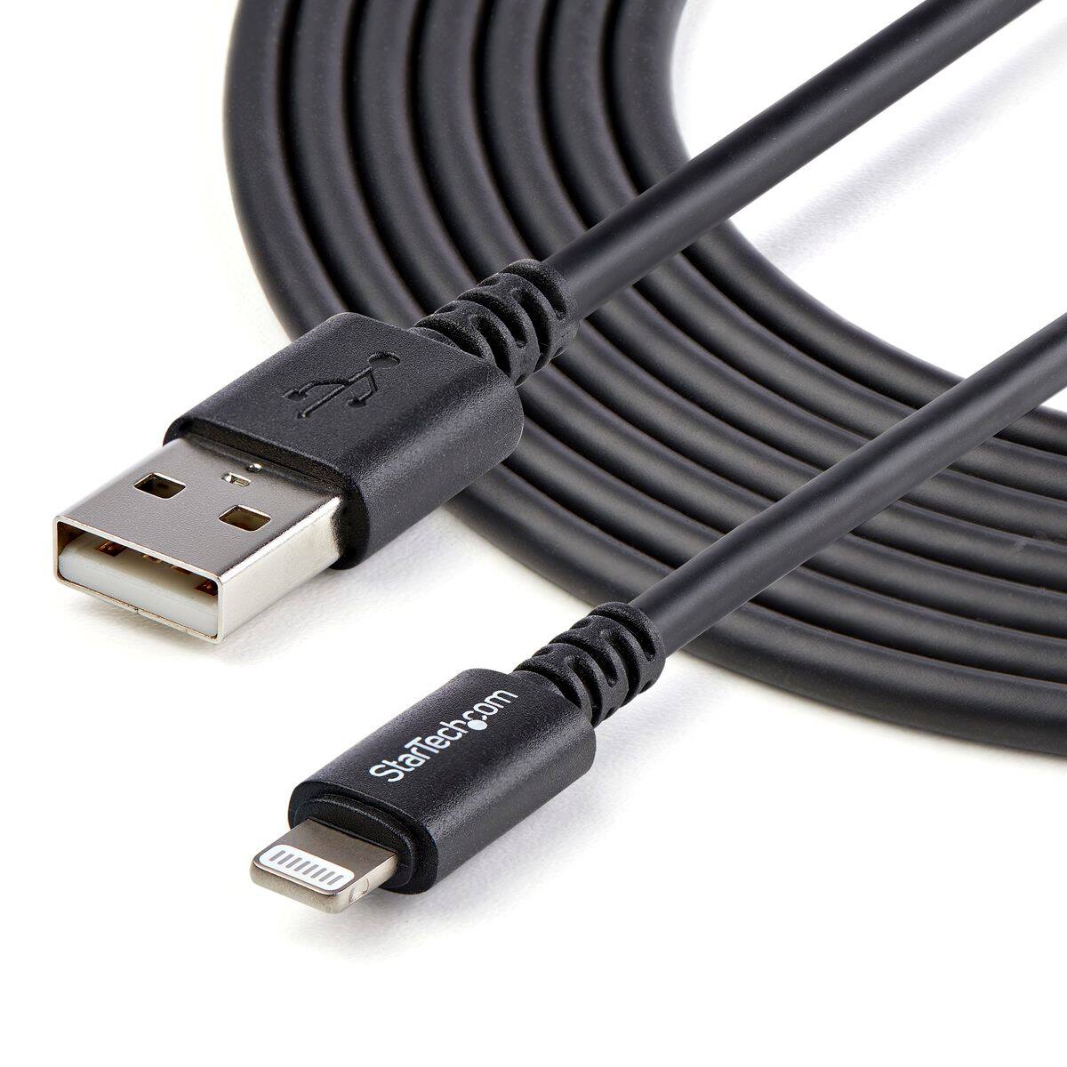 Alt View 2. StarTech.com - StarTech 3m (9.84') Long Apple 8-pin Lightning Connector to USB Cable,Black.